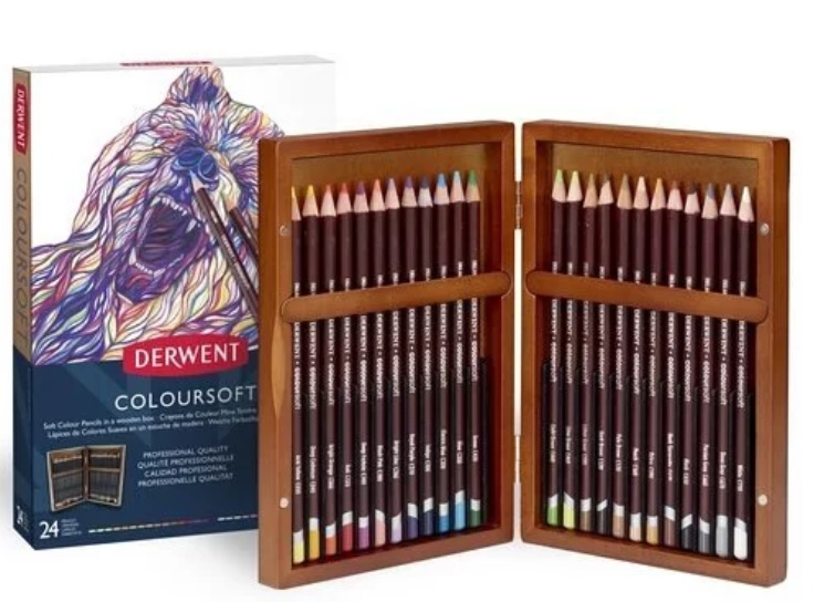  Derwent Colorsoft 24 Wooden Box  image